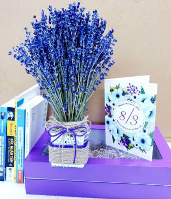 Bình hoa Lavender để bàn cao cấp