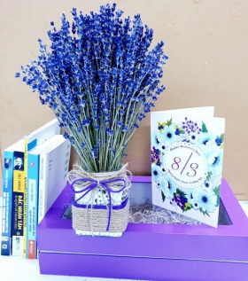Bình hoa Lavender để bàn cao cấp