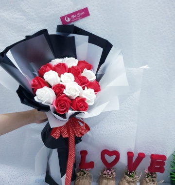 Bó hoa hồng sáp cao cấp 15 bông