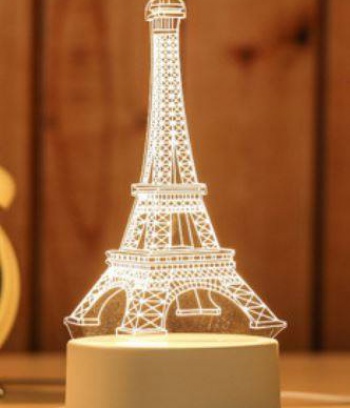Đèn Led 3D chuyển màu hình tháp Pari
