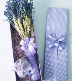 Hộp hoa lavender cao cấp kèm túi thơm