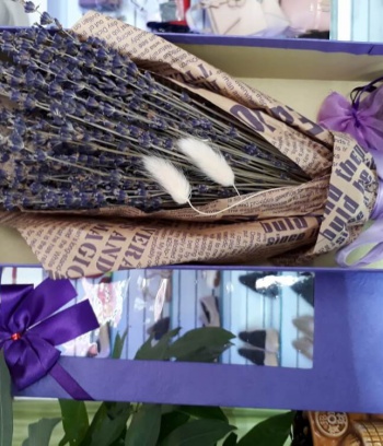 Hộp hoa Lavender - Oải Hương của Pháp kèm túi thơm